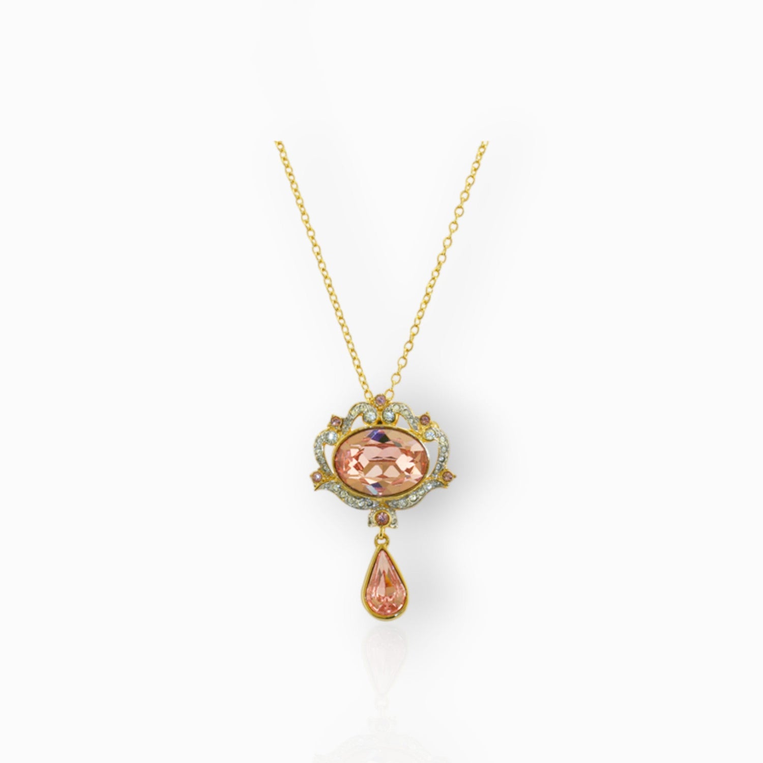 Princess Margaret Ornate Rose - Necklace on a white background.