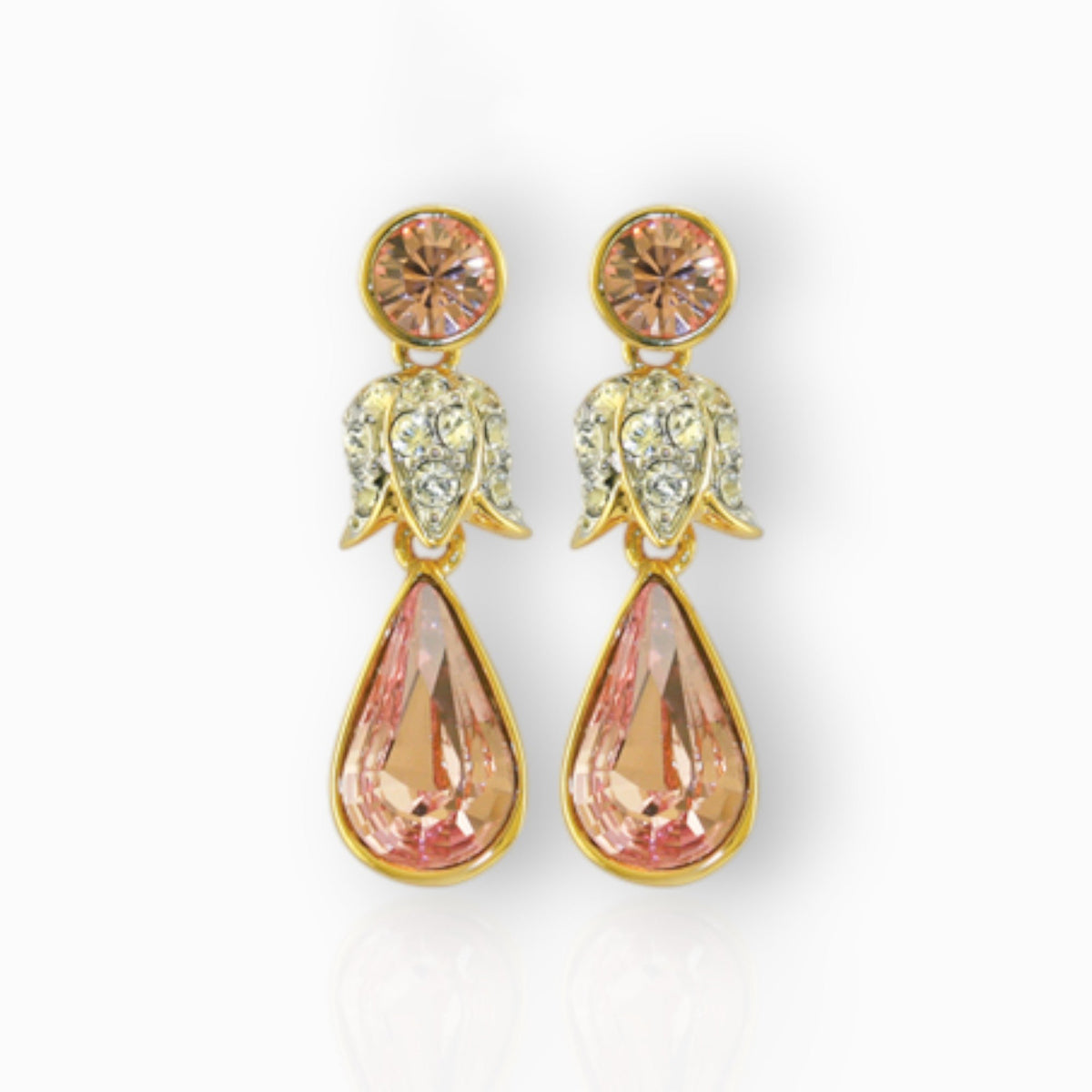 Princess Margaret Rose - Earrings on a white background.