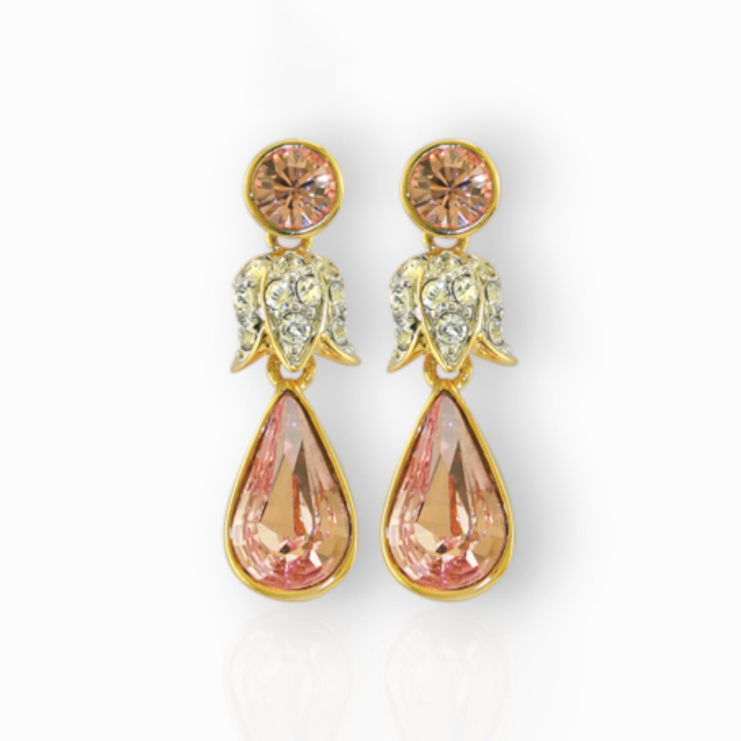 Princess Margaret Rose - Earrings on a white background.