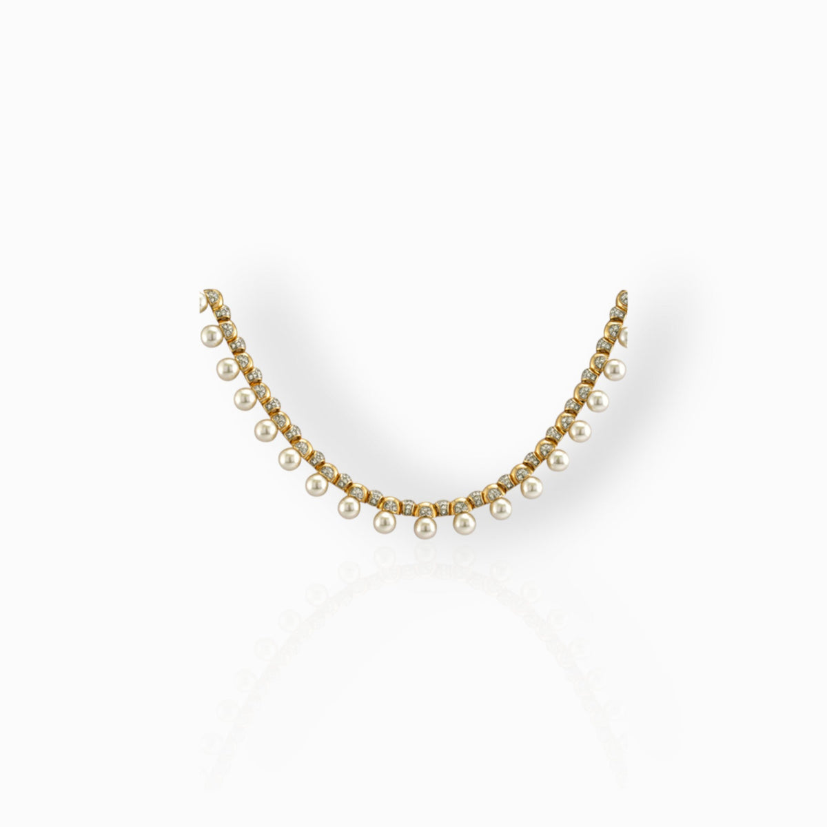 Elizabethan Styled Faux Pearl - Necklace on a white background.
