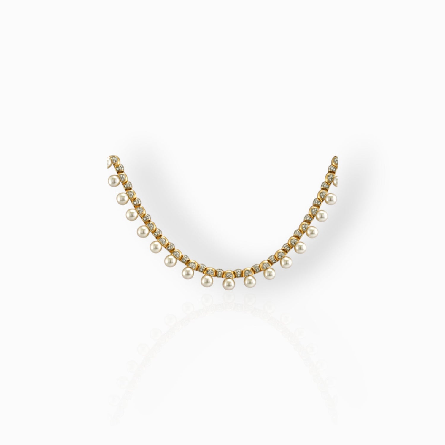 Elizabethan Styled Faux Pearl - Necklace on a white background.