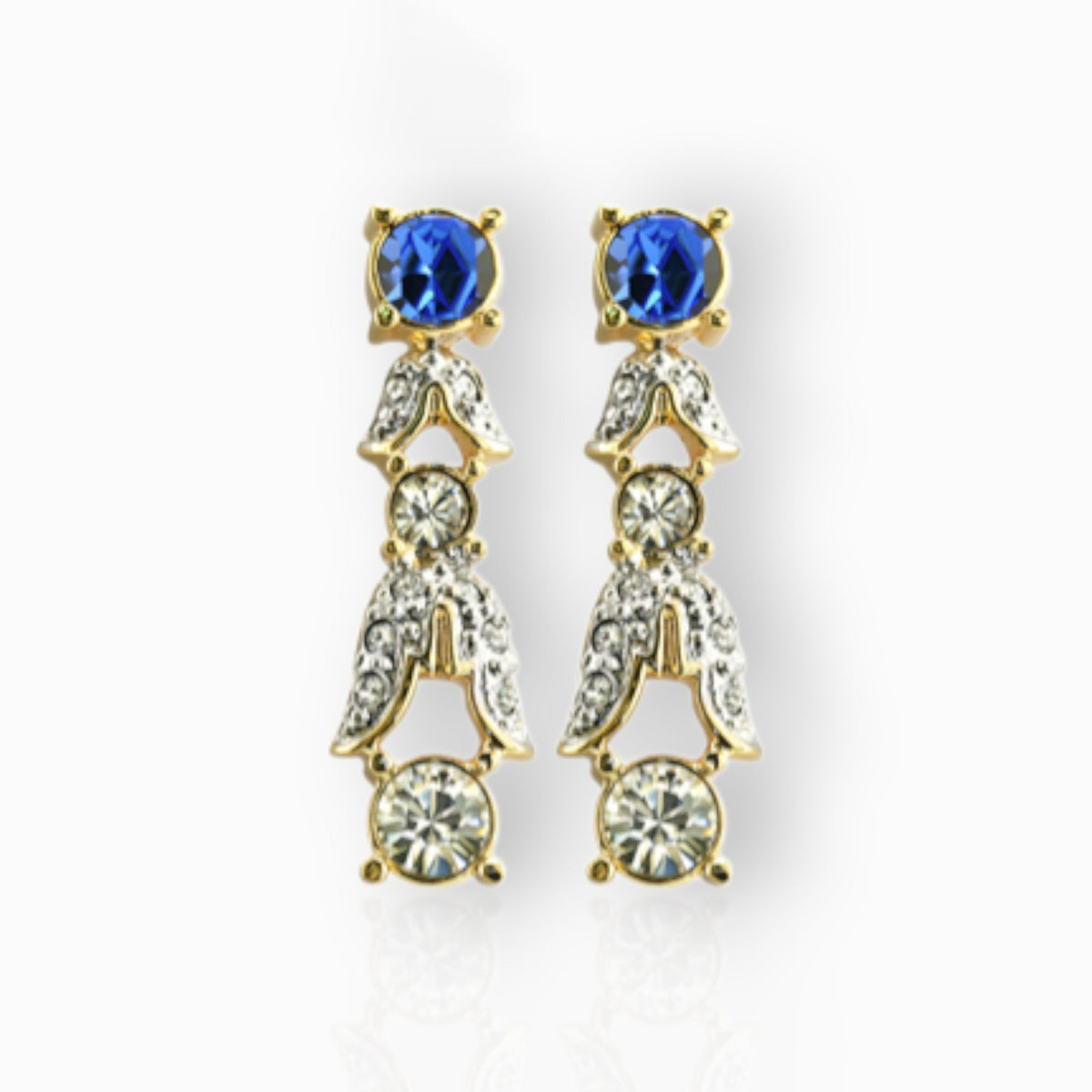 Sapphire Empress Josephine of France - Earrings on a white background.