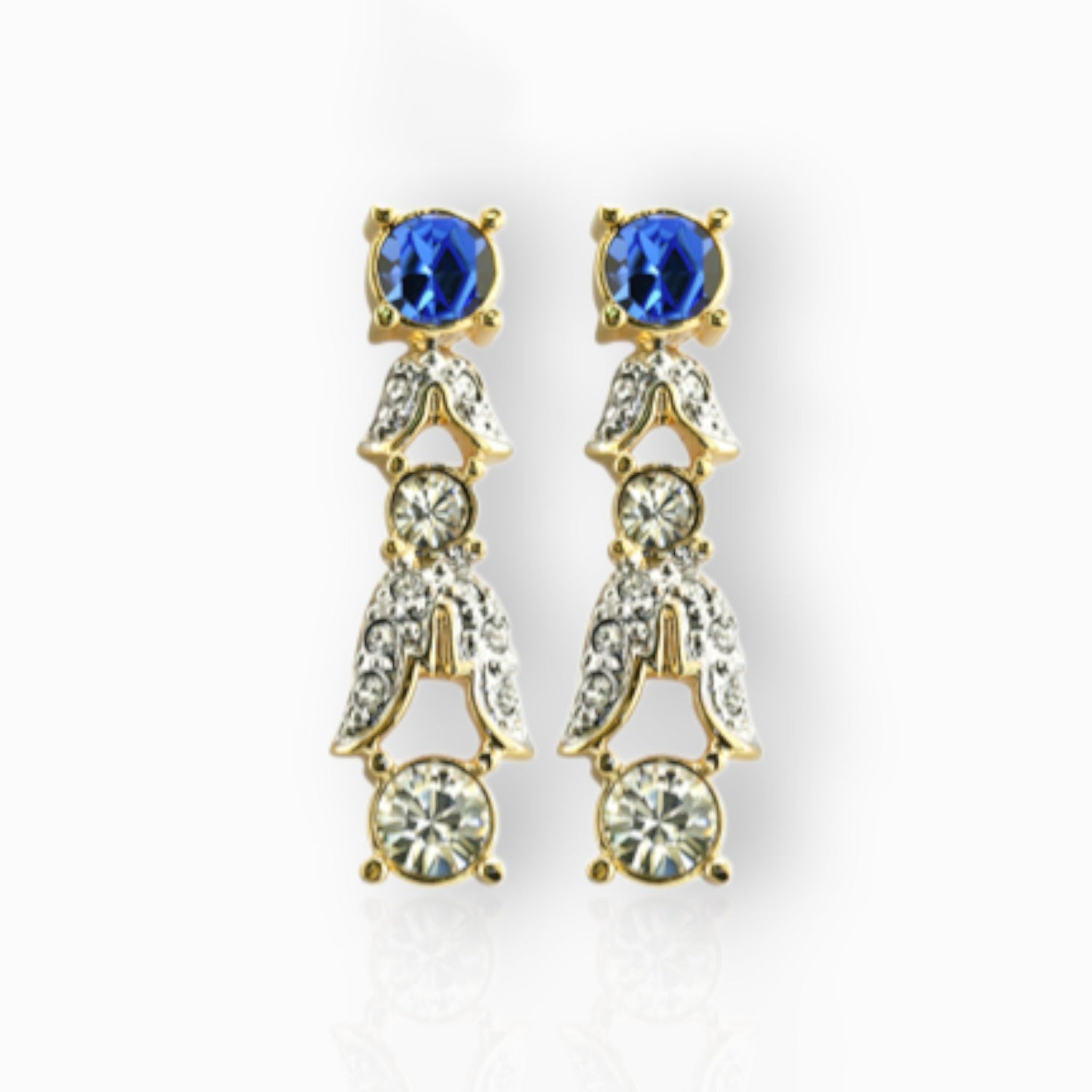 Sapphire Empress Josephine of France - Earrings on a white background.