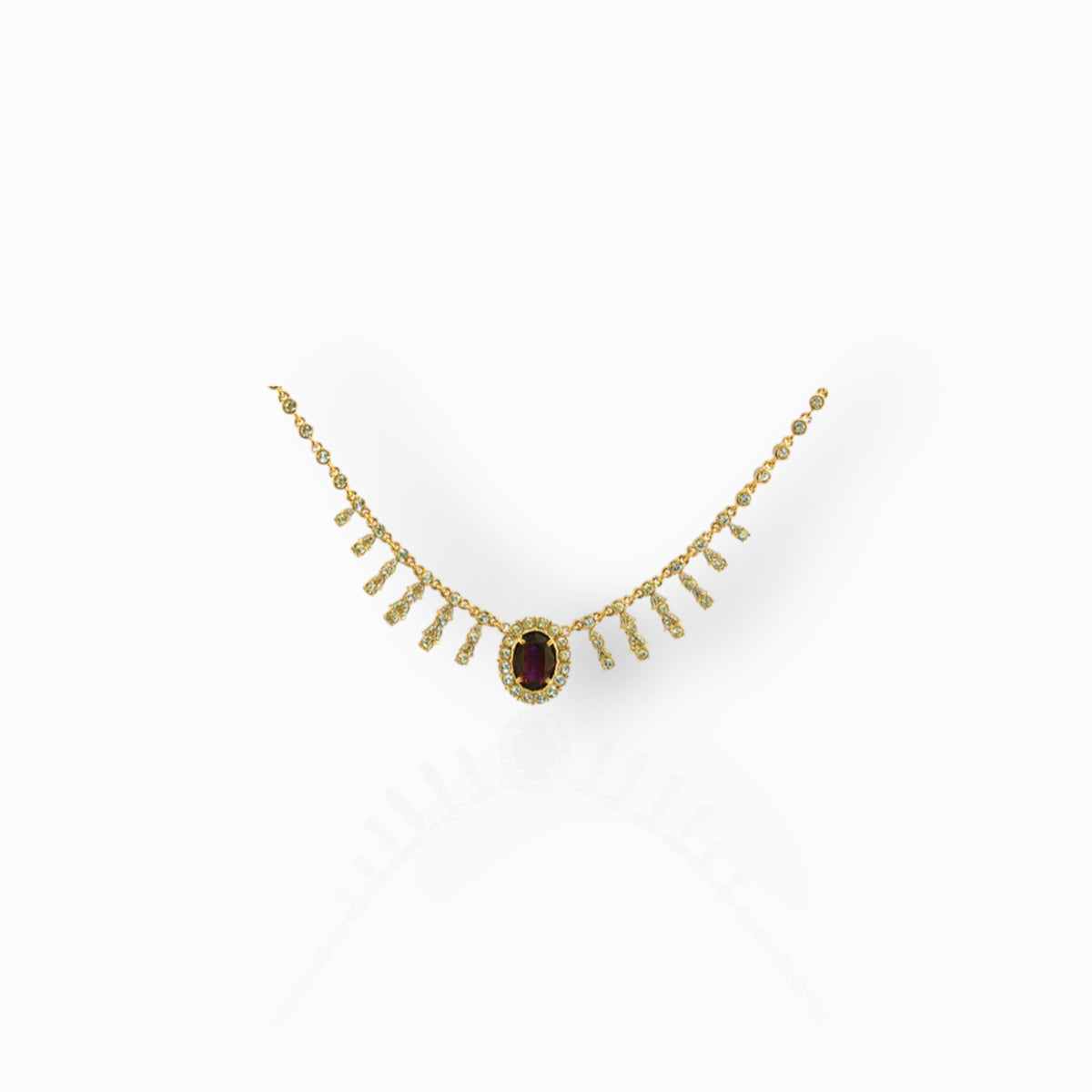 Amethyst Empress Josephine of France - Necklace on a white background.