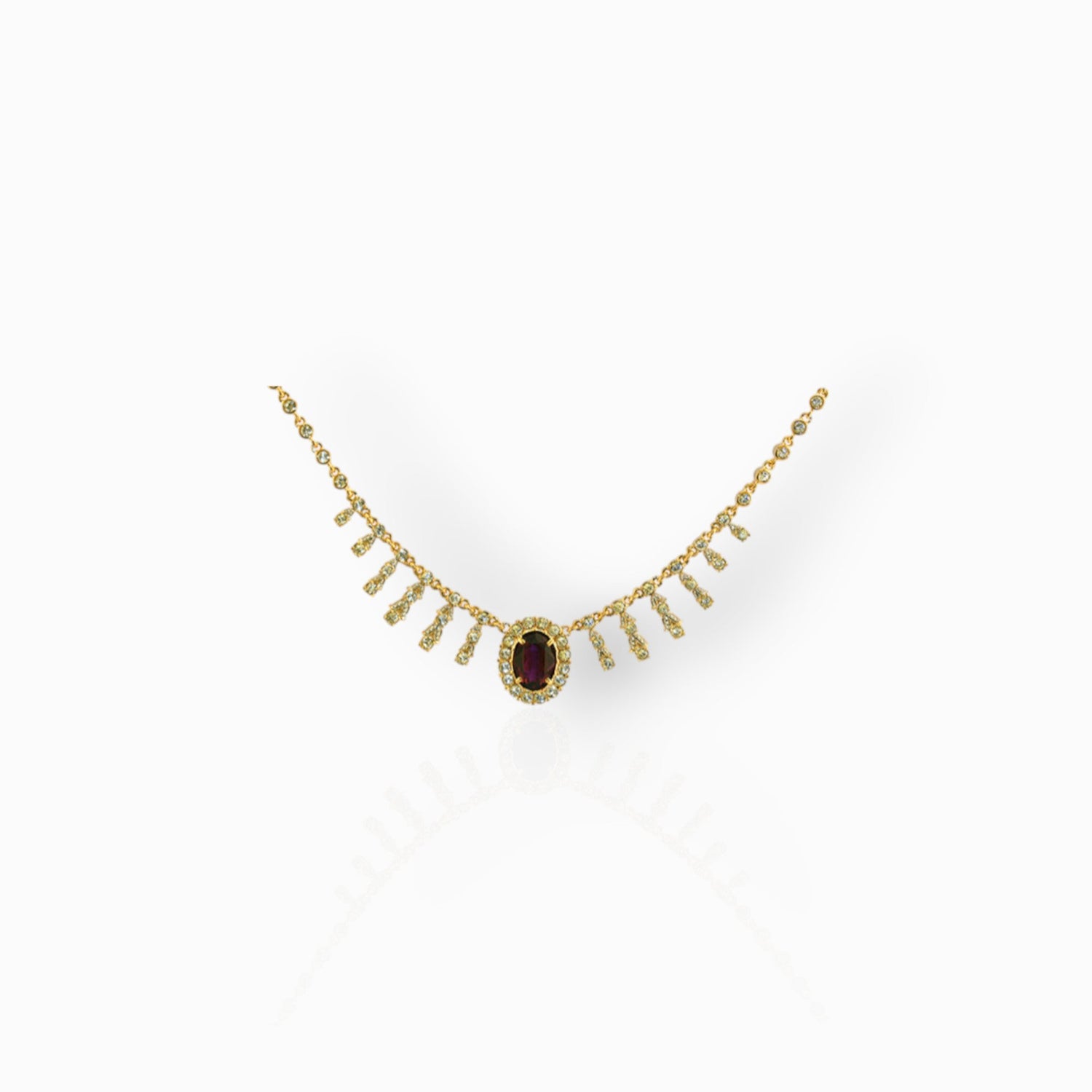Amethyst Empress Josephine of France - Necklace on a white background.