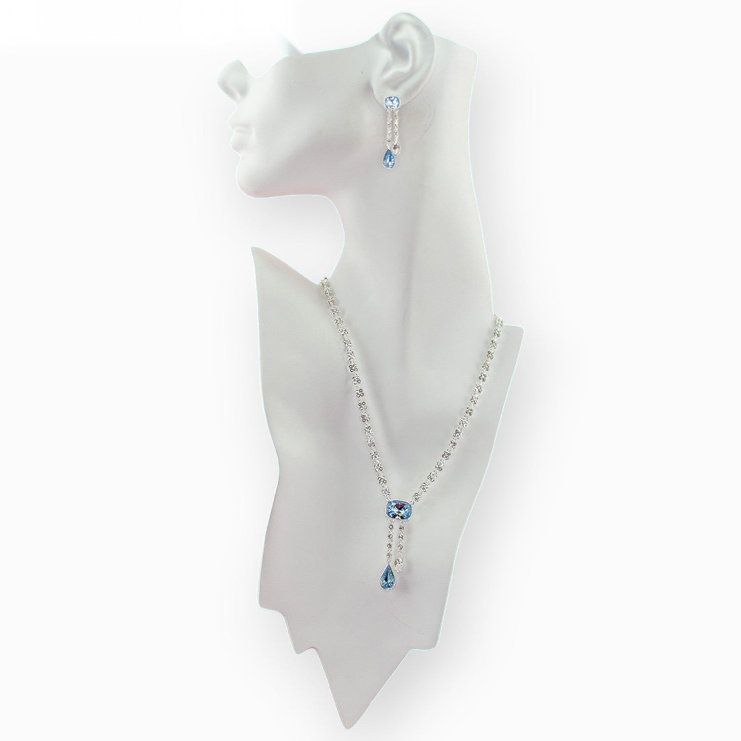 Aquamarine Durbar - Necklace on a white background (photo 2)