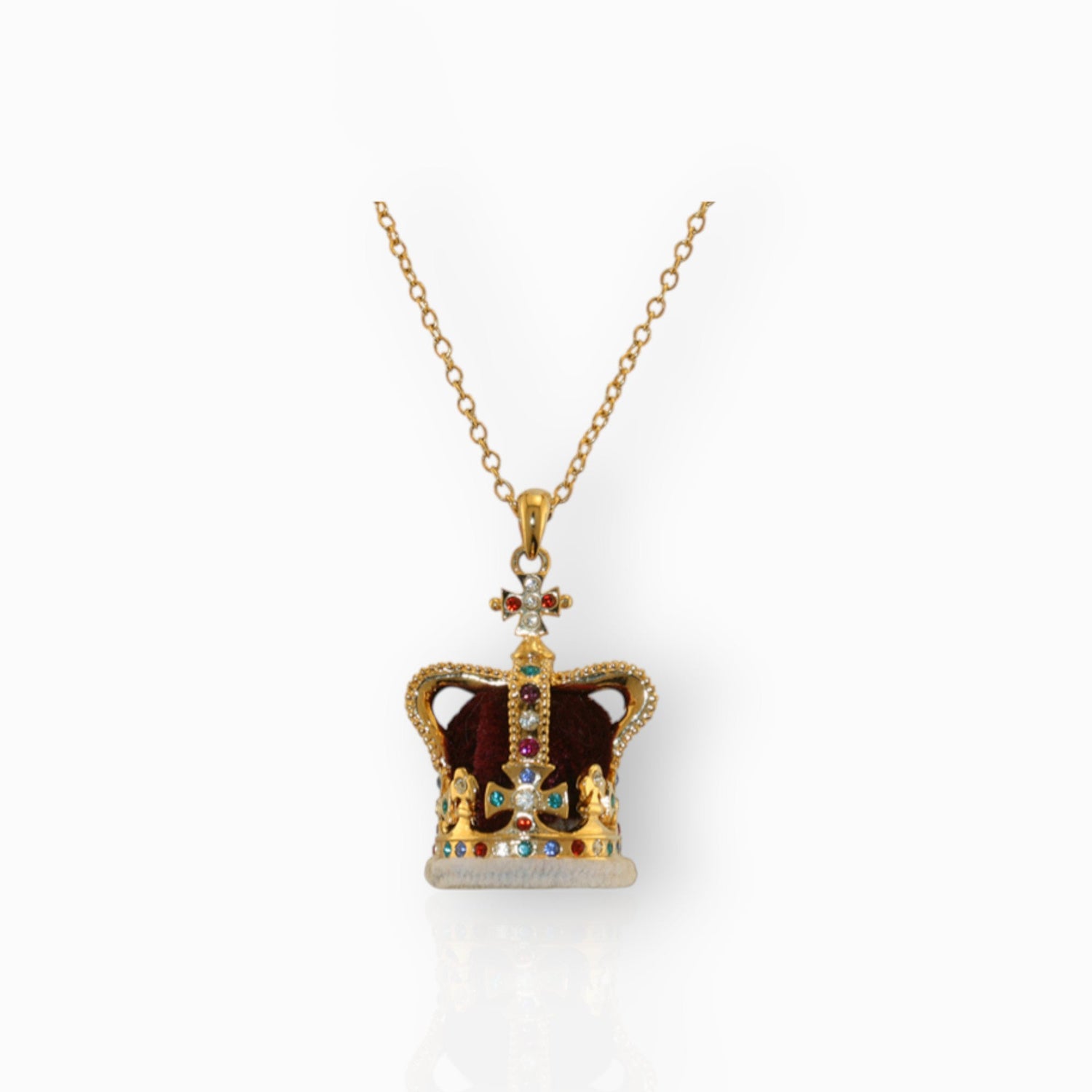 St Edward's Crown - Pendant on a white background.