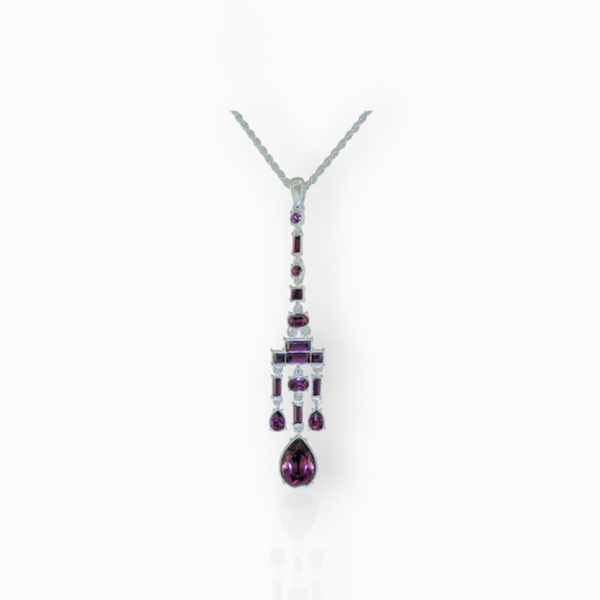 Amethyst Chandelier - Pendant on a white background.