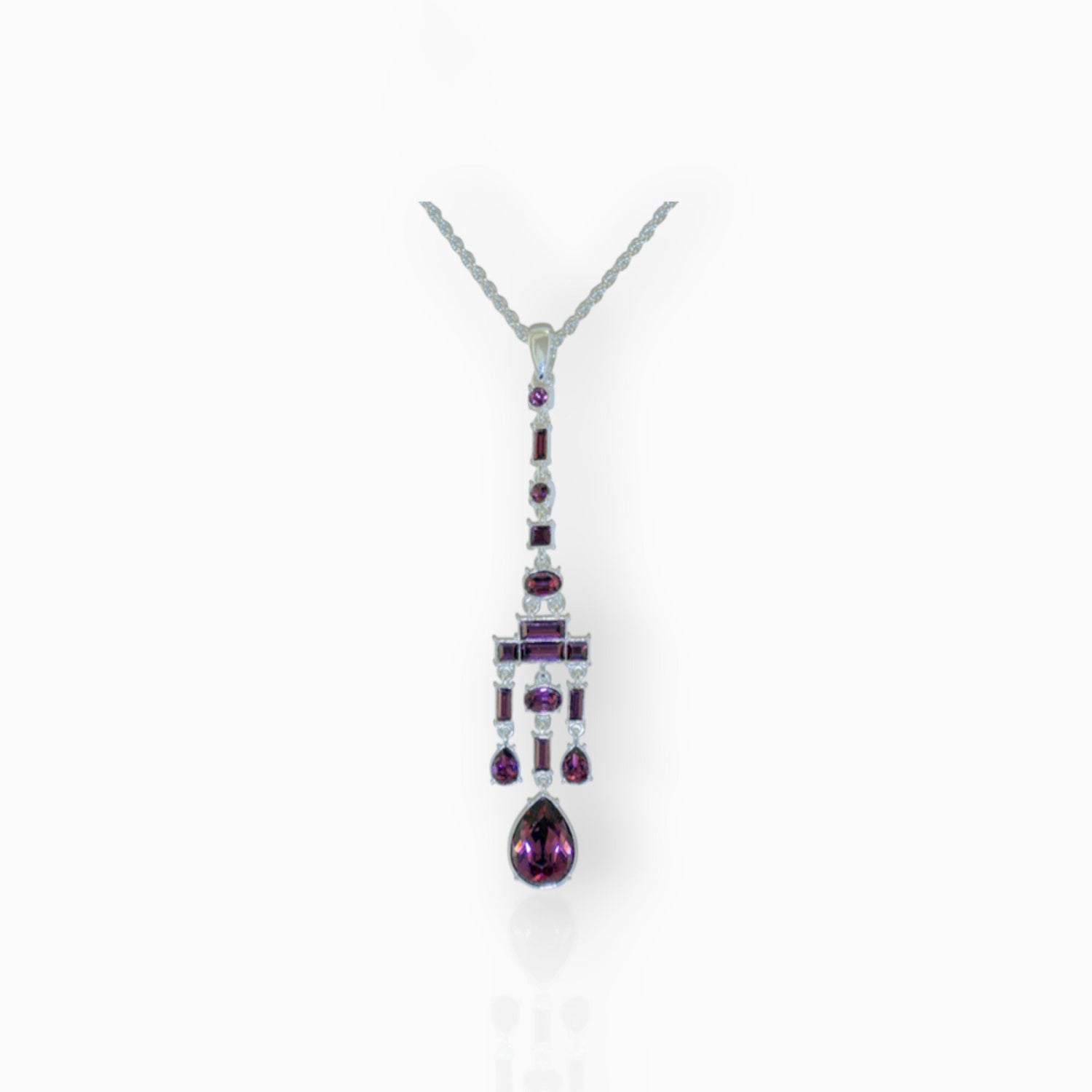Amethyst Chandelier - Pendant on a white background.