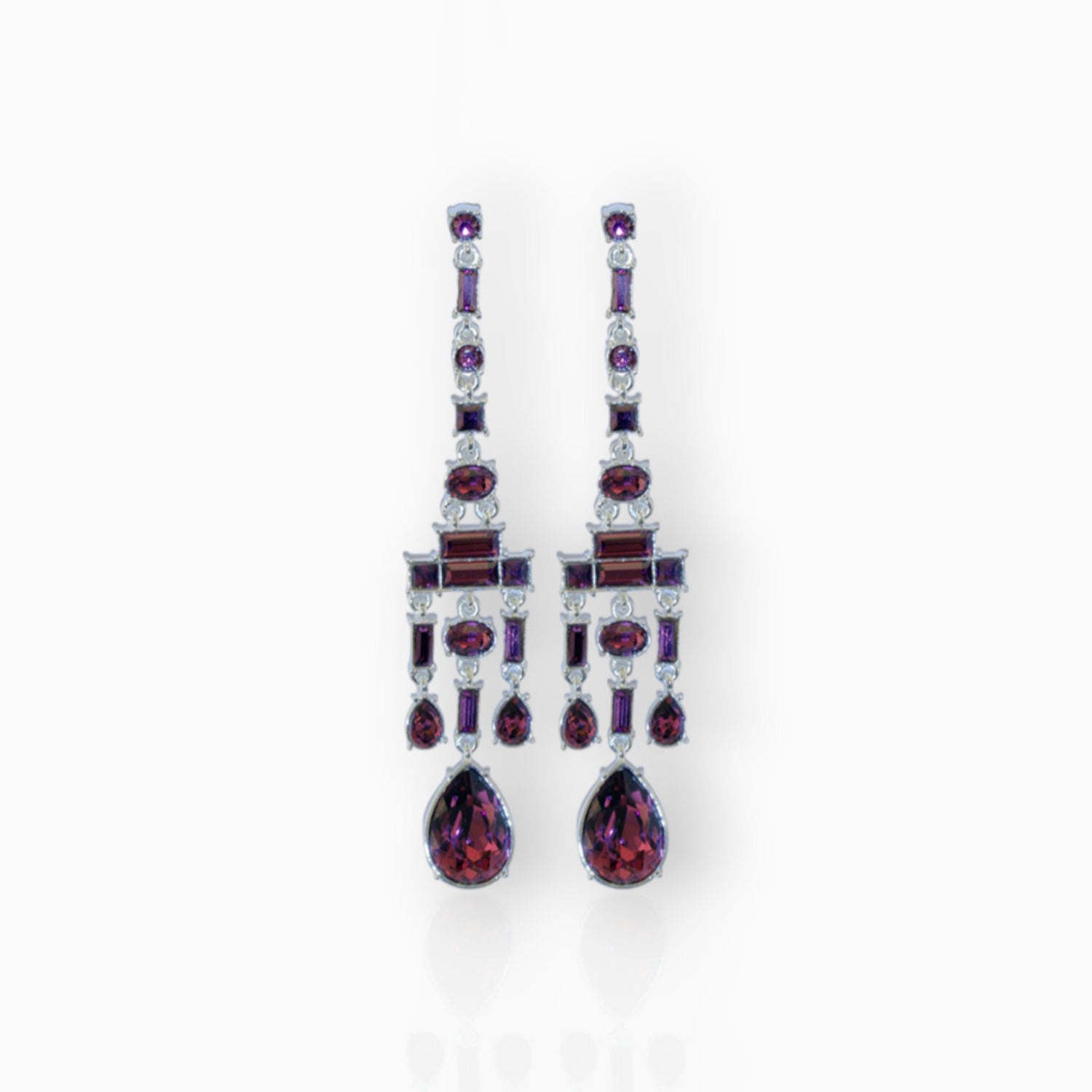 Amethyst Chandelier - Earrings on a white background.