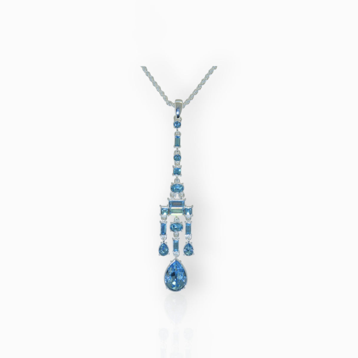 Aqua Chandelier - Pendant on a white background.