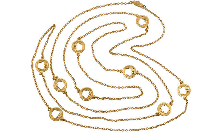 Crown Silhouette Long Necklace