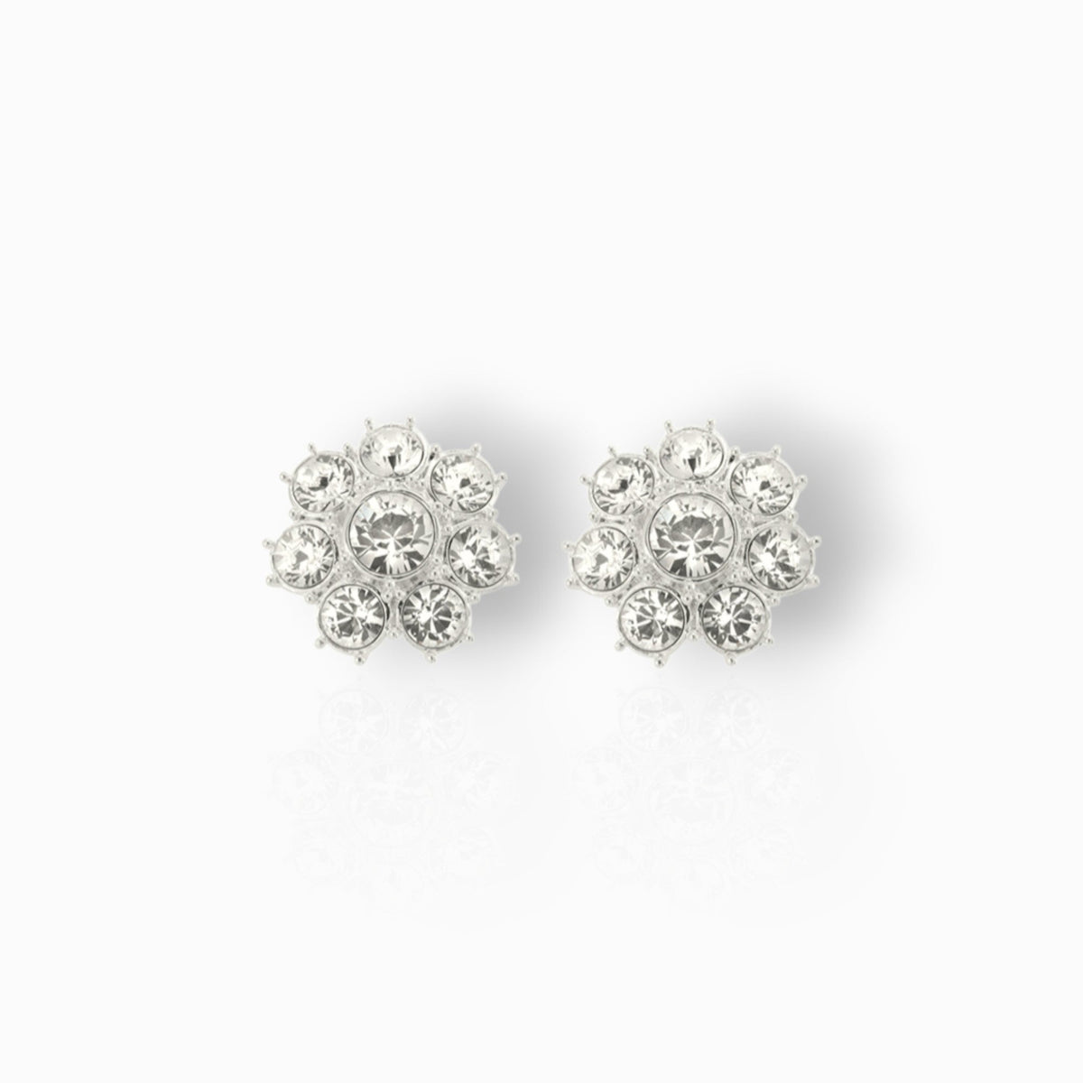 Queen Elizabeth II Floret - Stud Earrings on a white background.