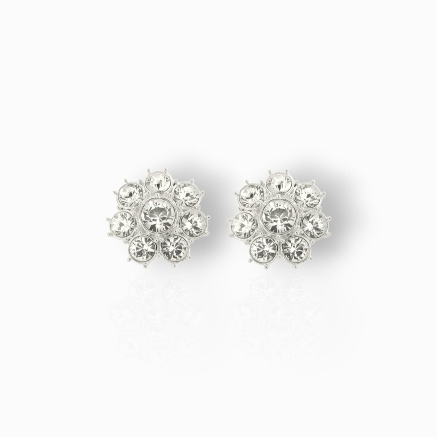 Queen Elizabeth II Floret - Stud Earrings on a white background.