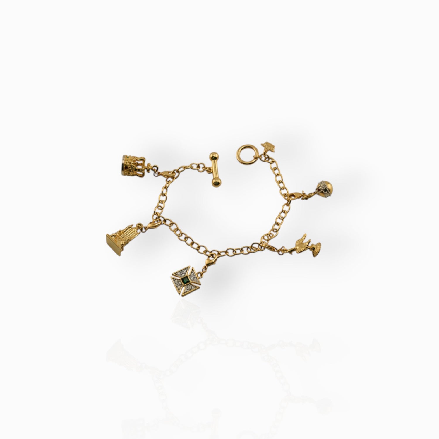 The Coronation Regalia - Charm Bracelet on a white background.