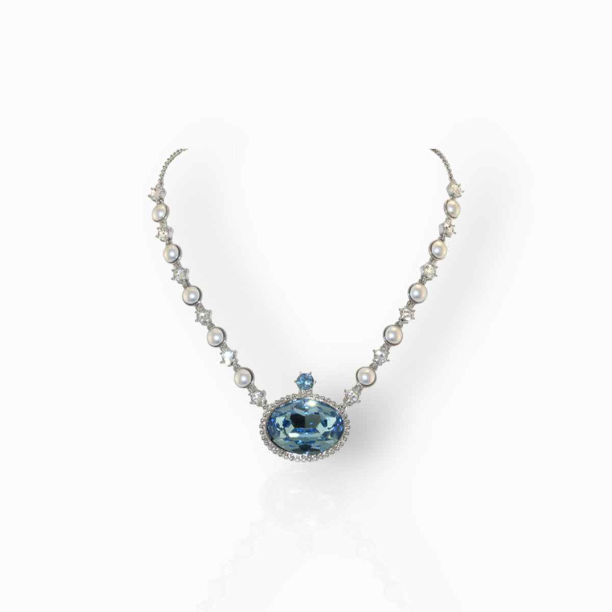 Royal Imperial Aqua - Necklace on a white background.