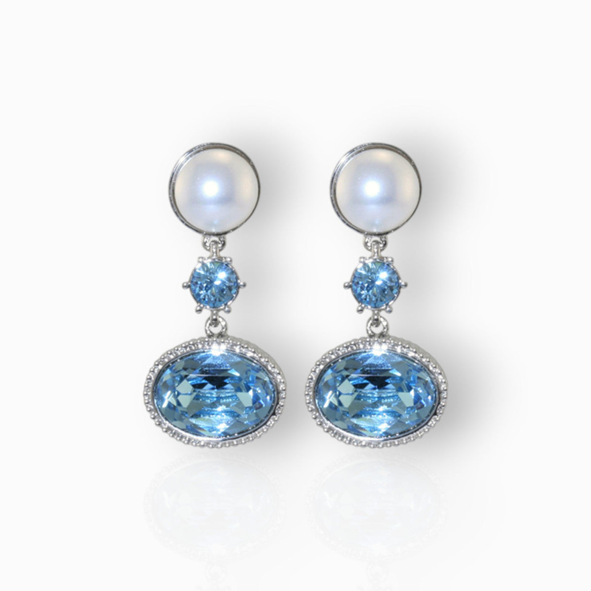 Royal Imperial Aqua - Earrings on a white background.
