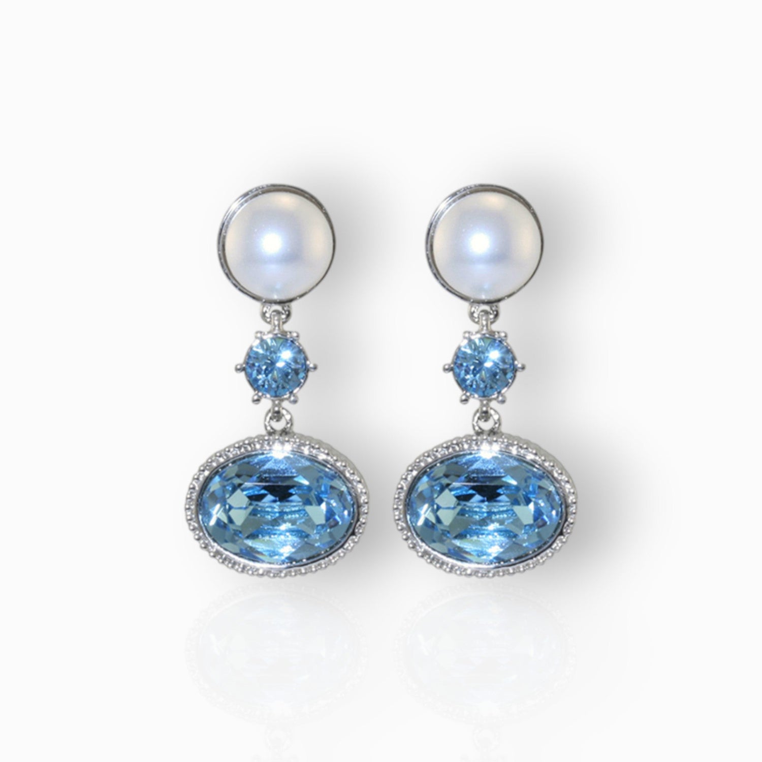 Royal Imperial Aqua - Earrings on a white background.