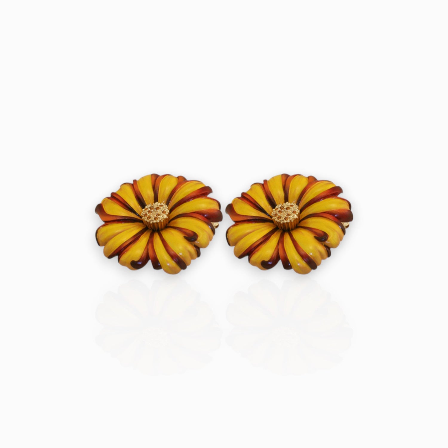 Marigold Large - Earrings on a white background.