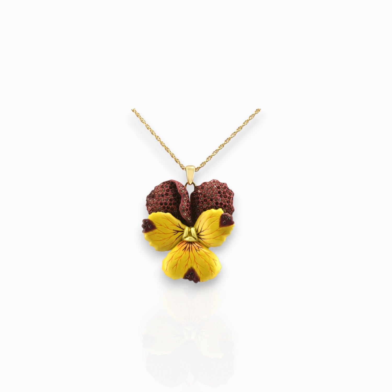 Violet Flower Large - Pendant on a white background.