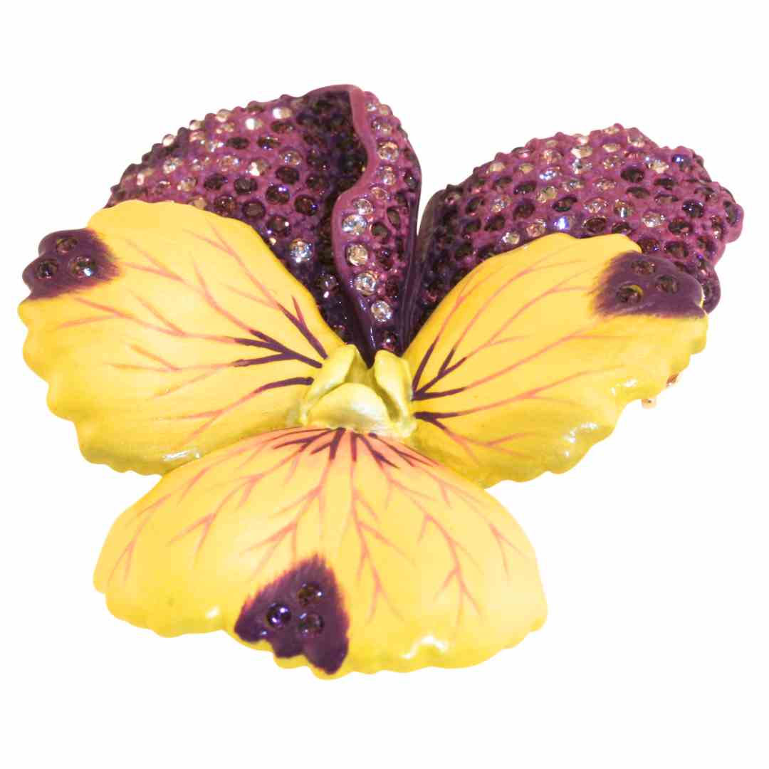 Violet Flower Brooch (Large) - February Birth Flower Brooch - TimeLine Gifts