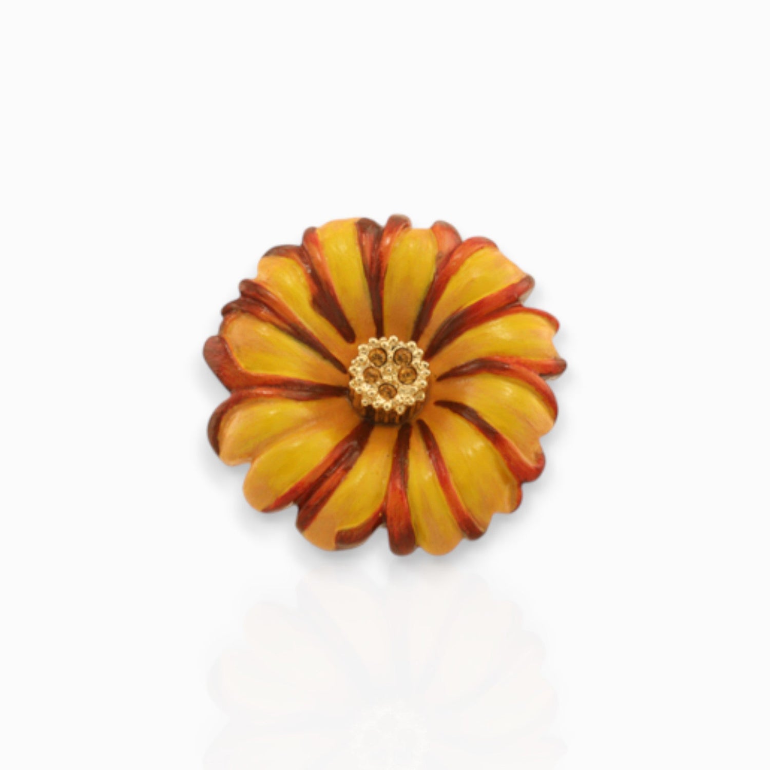 Marigold Small - Brooch on a white background.