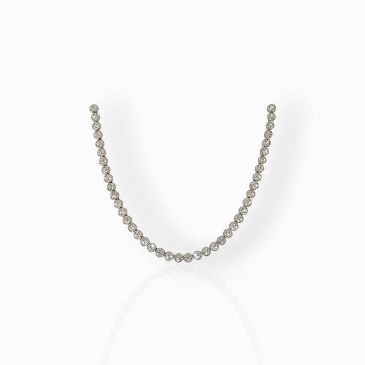 Crystal Tennis - Necklace on a white background.