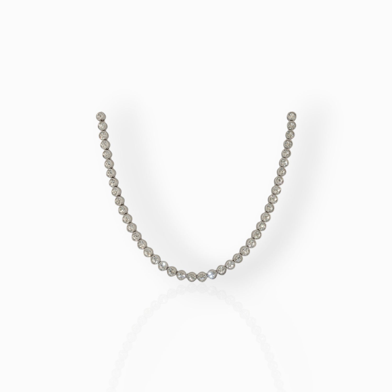 Crystal Tennis - Necklace on a white background.