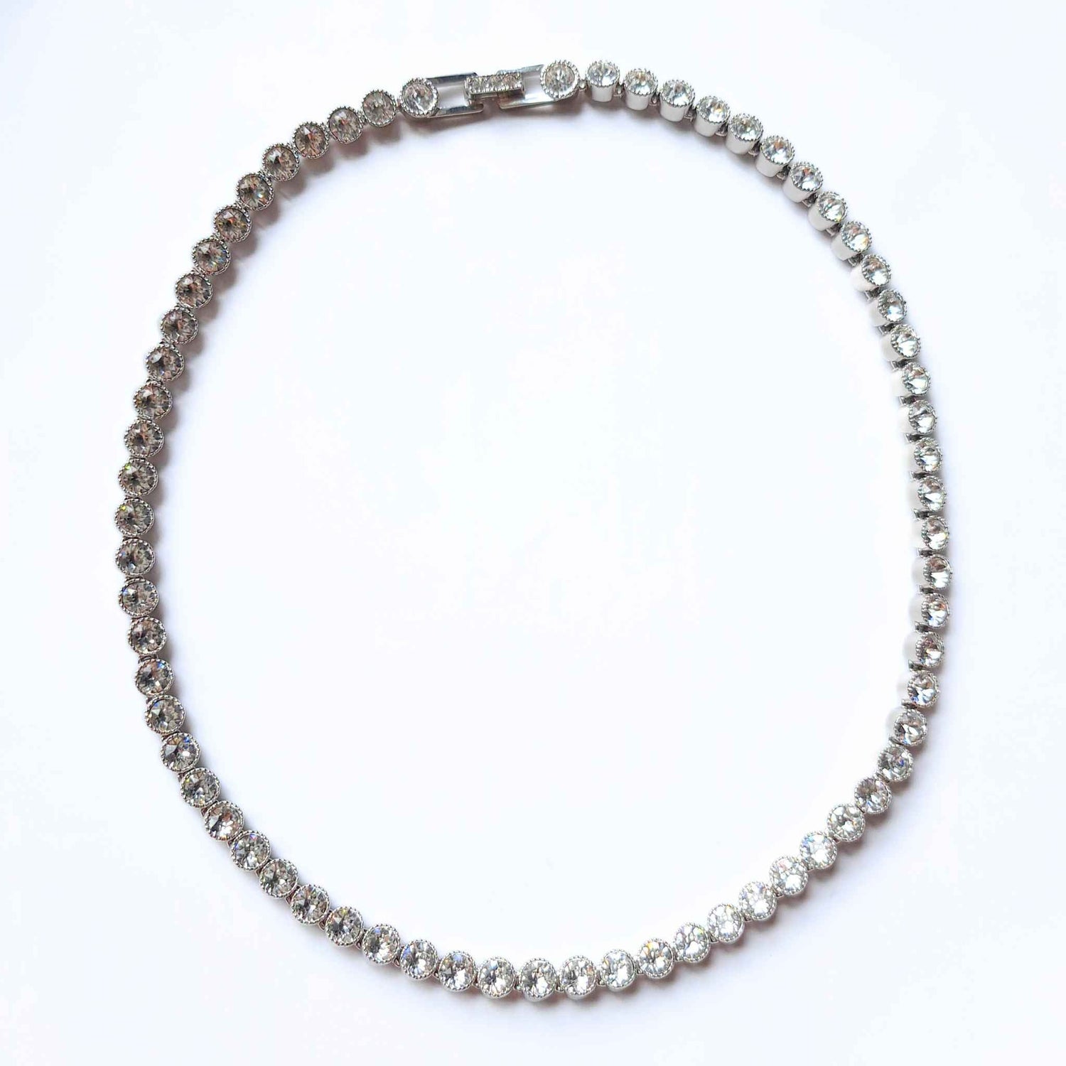 Crystal Tennis - Necklace on a white background (photo 3)