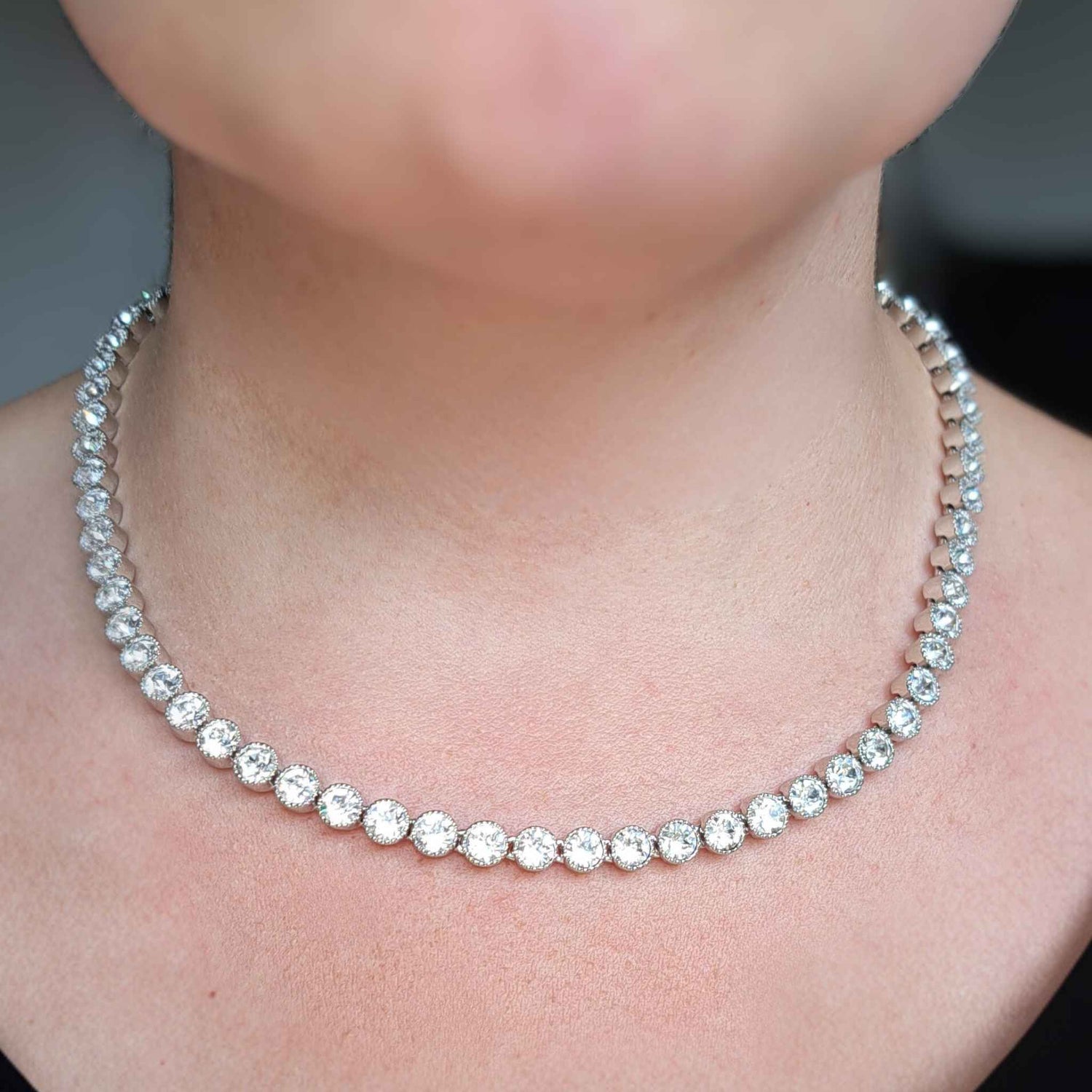 Crystal Tennis - Necklace on a white background (photo 6)
