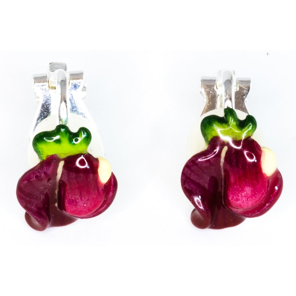 April Sweet Peas Small Clip-on Earrings