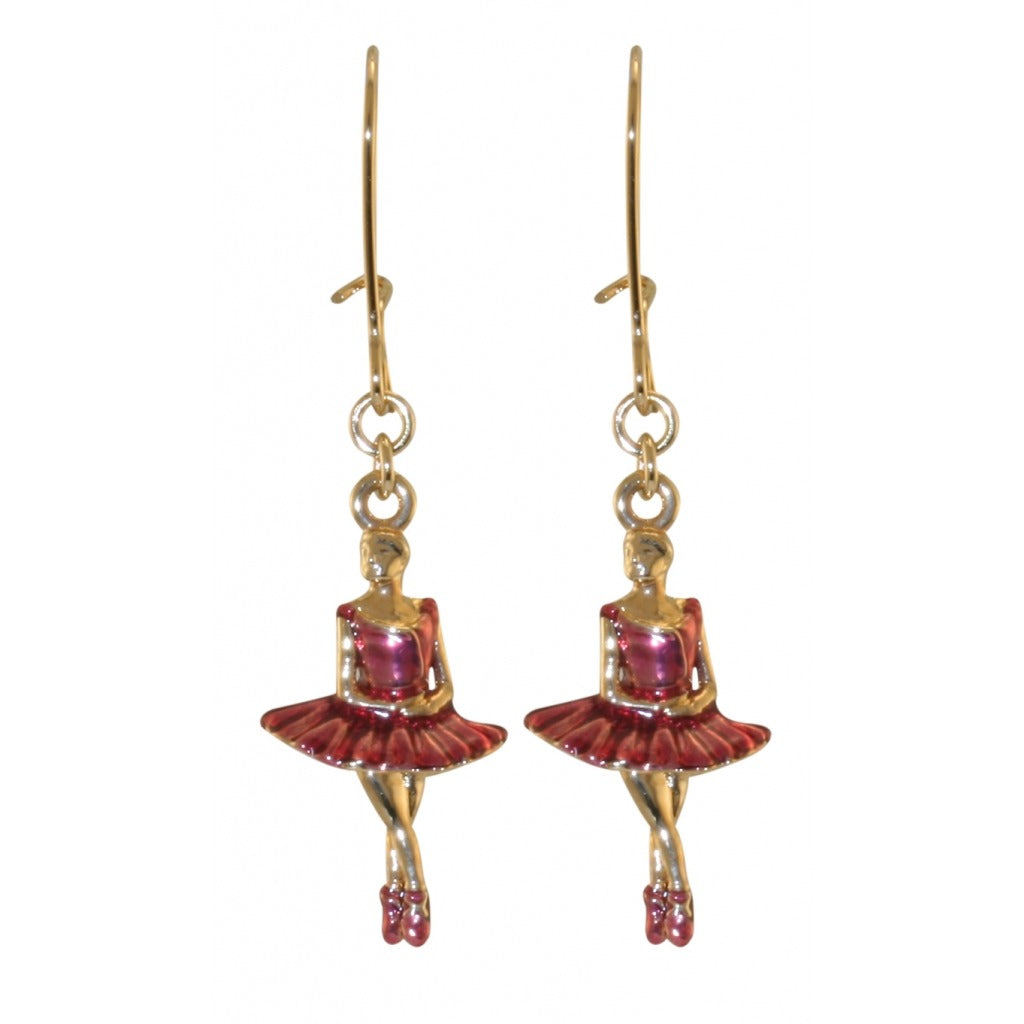 Ballerina Charm Earring - Gold Toned