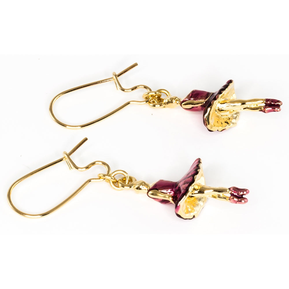 Ballerina Charm Earring - Gold Toned