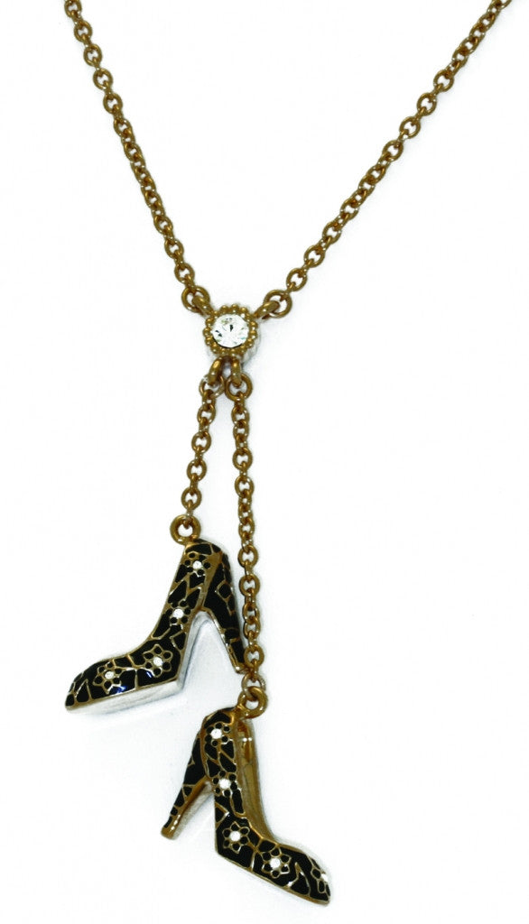 Black Shoe Charm Necklace - TimeLine Gifts