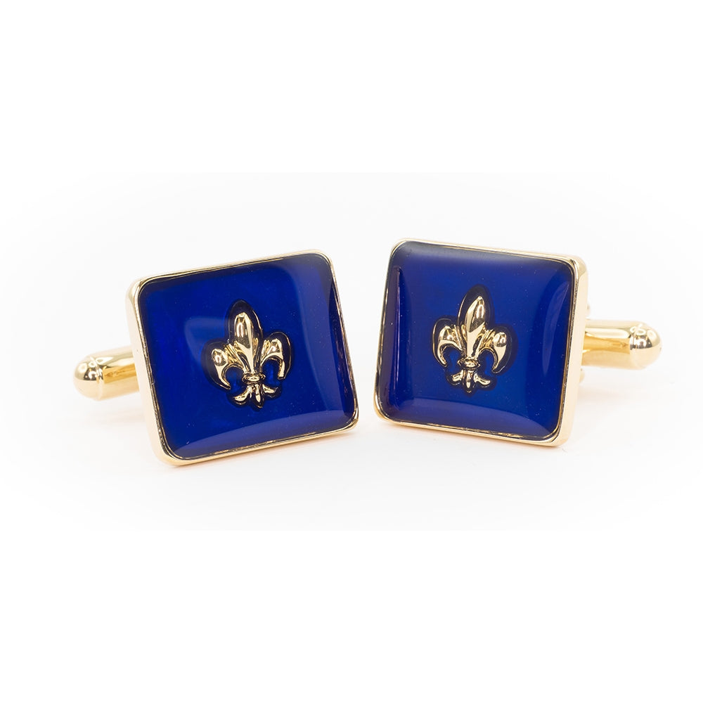 Blue Enamelled Fleur Cufflinks