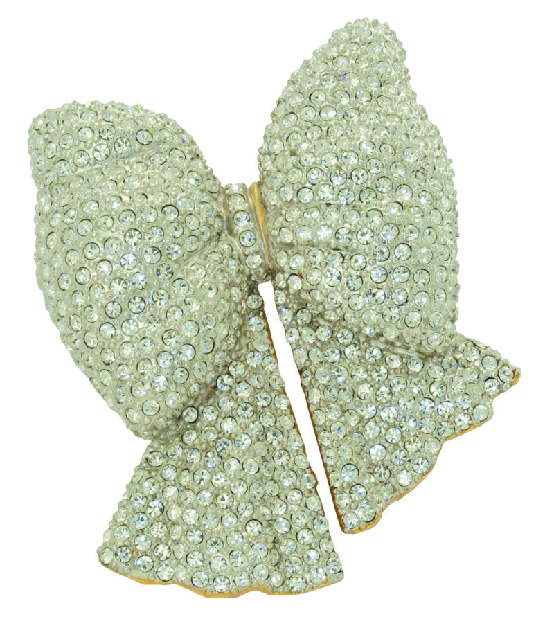 Bow Clear Crystal Brooch - TimeLine Gifts