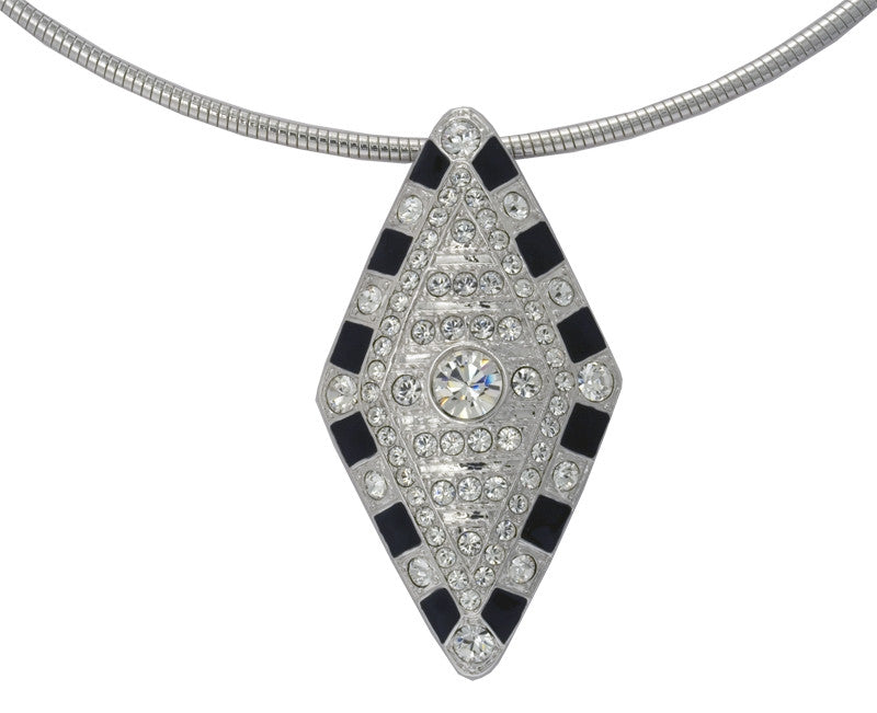Crystal Lozenge Necklace & Brooch