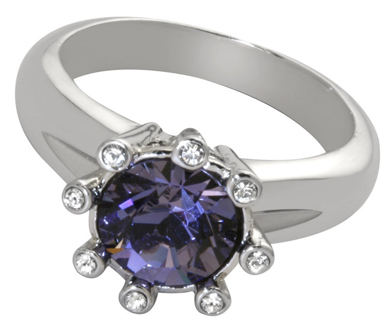 Eight-Star Tanzanite Crystal Ring