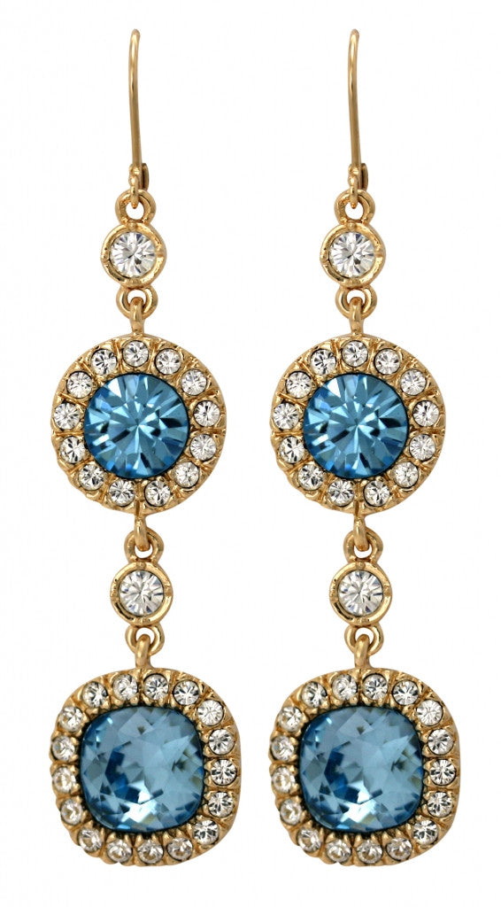 English Blue Crystal Earrings