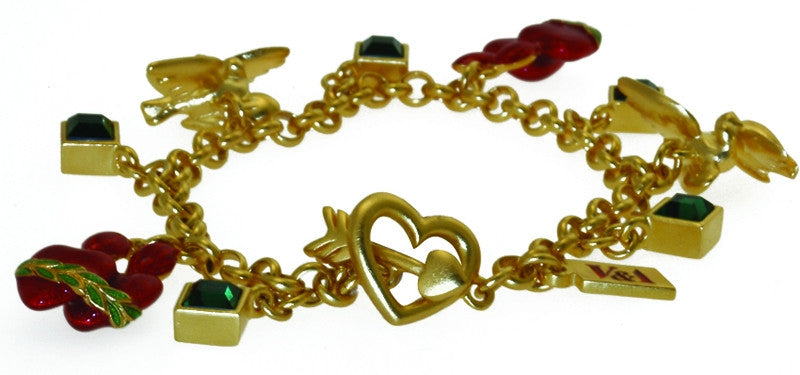 Flaming Heart Charm Bracelet