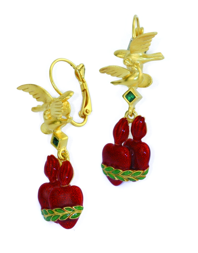 Flaming Heart Earrings