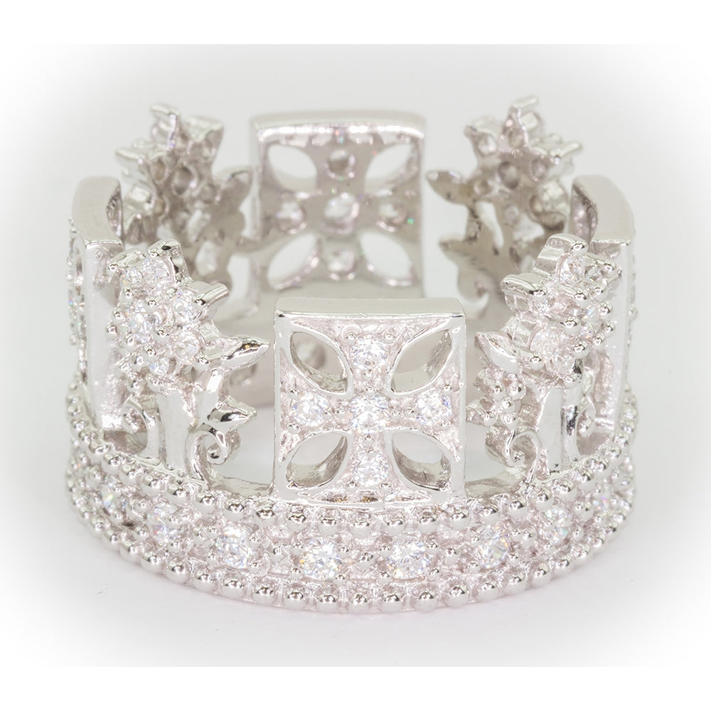 George IV Diadem Silver /w .75ct Diamond - Ring on a white background (photo 3)