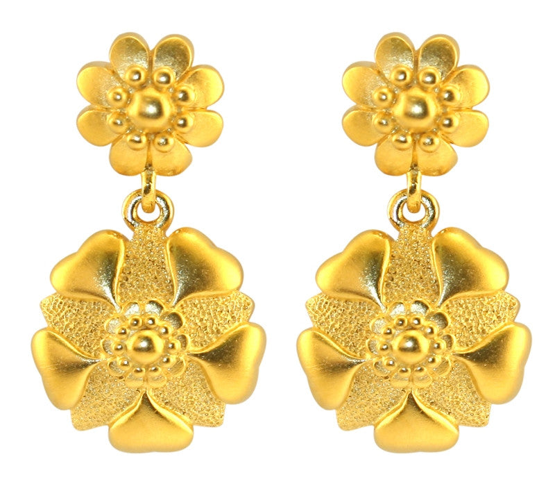 Gold Rosette Earrings