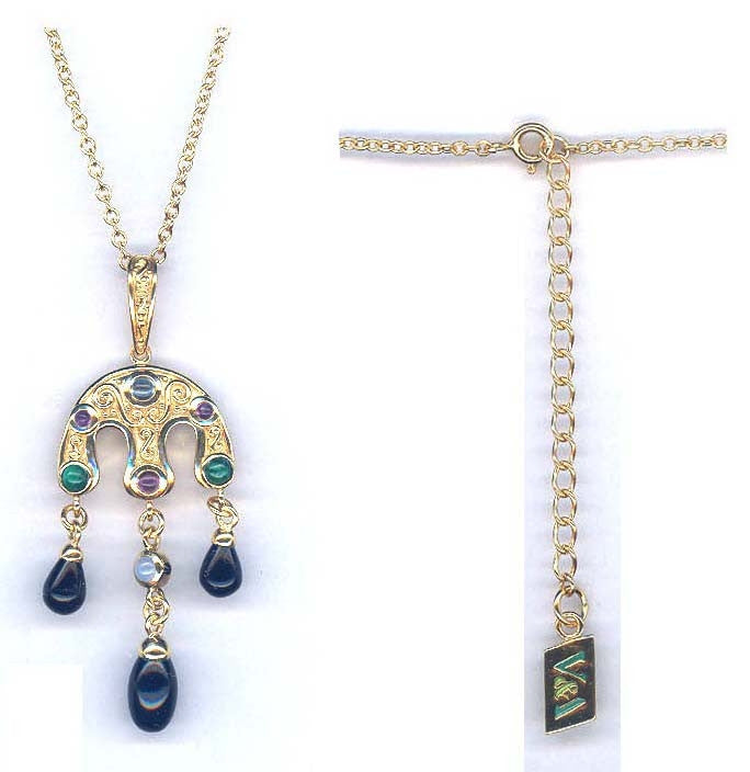 Gold-Plated Silver Lombardy Triple Droplet Pendant