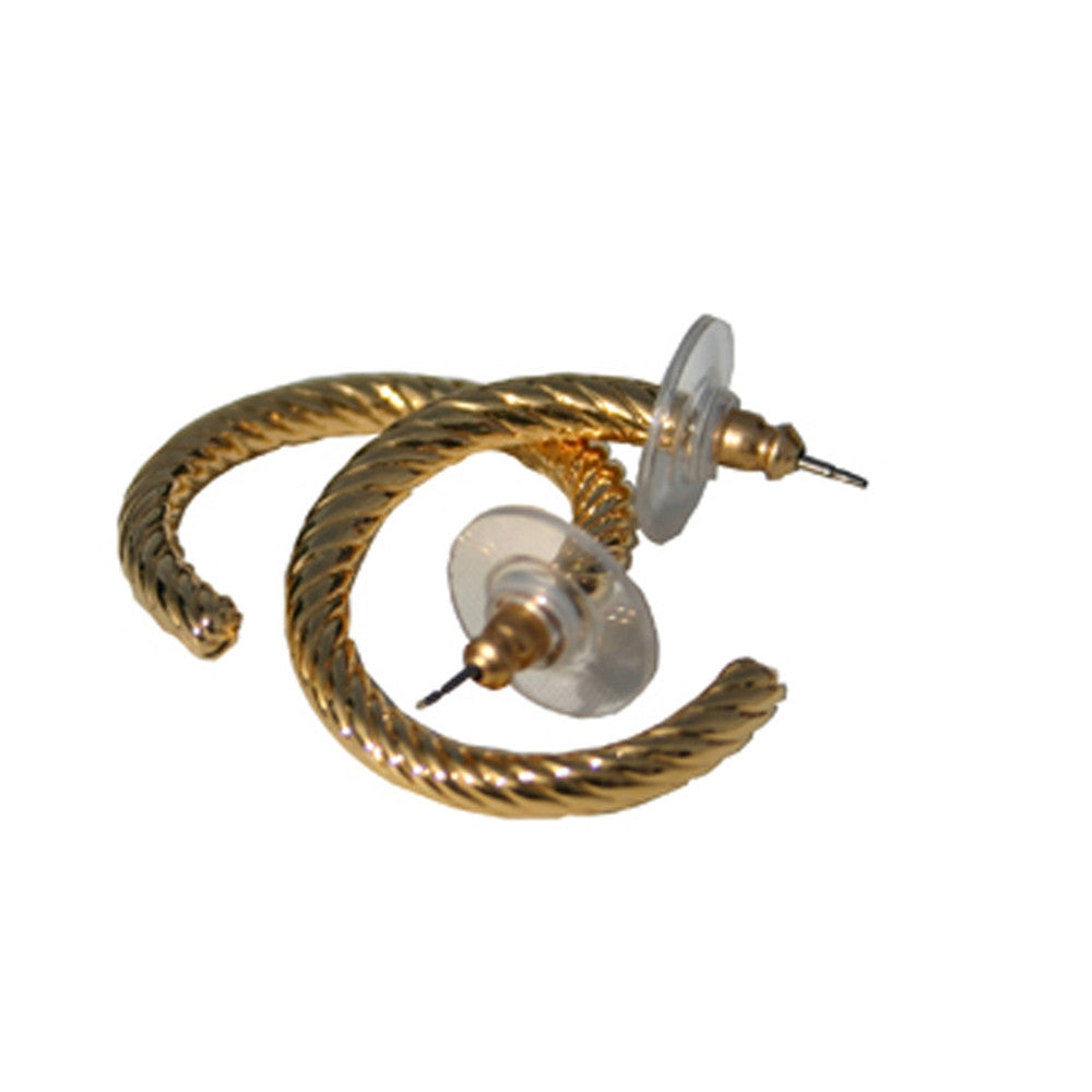 Gold-toned Hoop Spiral Earrings