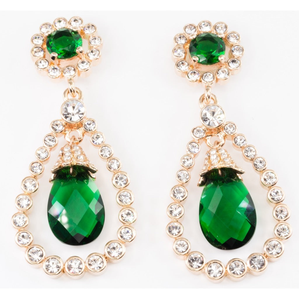 Grand Jewelled Vert Earrings