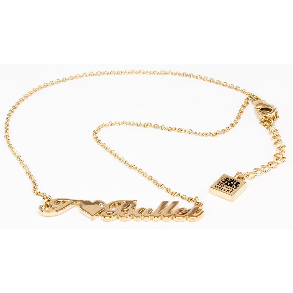 "I Love Ballet" Pendant Polished Gold-plated
