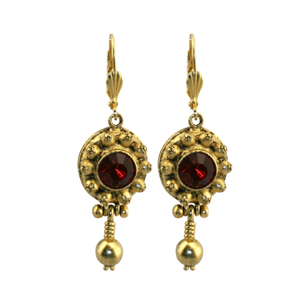 Lombardy Earrings (Red Siam Stone)