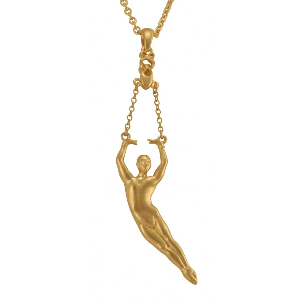 Male Ballet Dancer, in 5th pas de poisson, Pendant - Gold plated