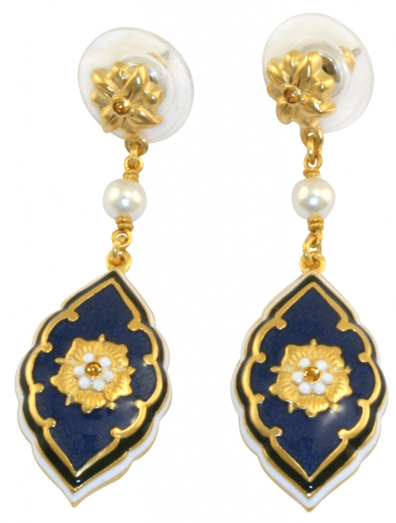 Medieval Floral Azure Earrings